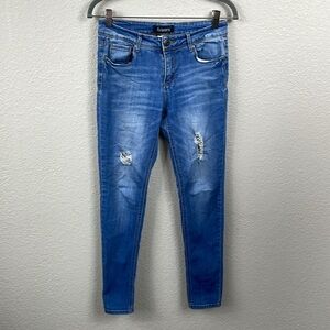 April Jeans Juniors Distressed Skinny Mid Rise Sz 3